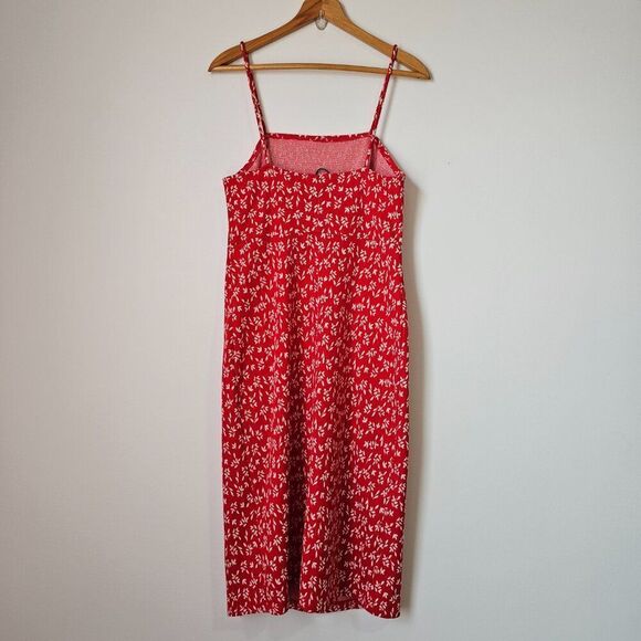 NEVER WORN ZARA RED TANK MIDI DRESS SIZE L - Picture 3 of 12